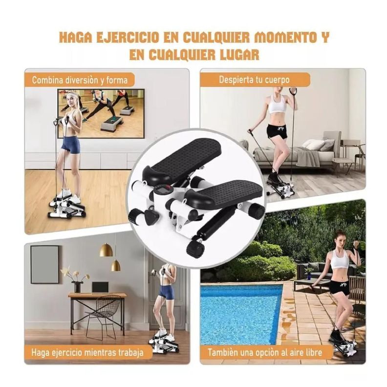 Mini Maquina Escaladora Ejercicios Stepper Bandas Elásticas-2