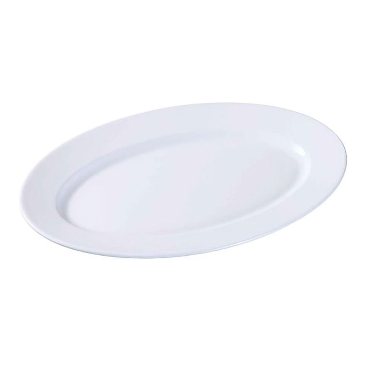 Fuente ovalada 35,5 cm porcelana blanca-0