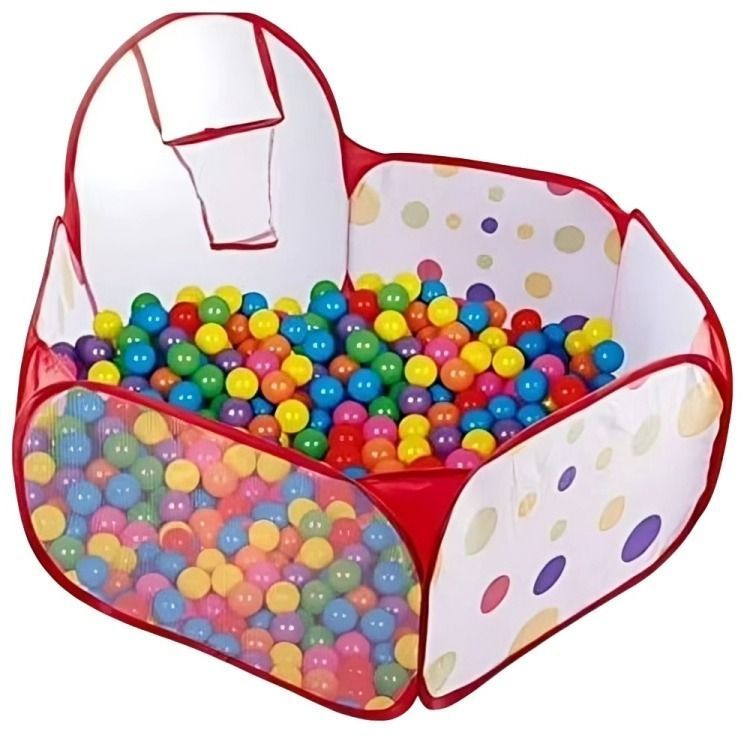 PISCINA DE PELOTA EN SUAVE TELA CON 50 PELOTAS DE COLORES-1
