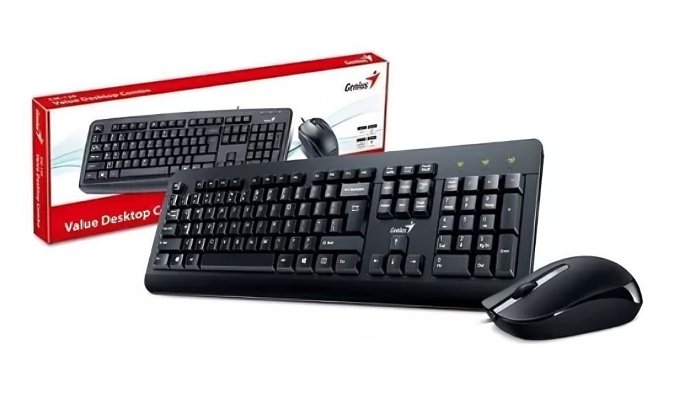 COMBO TECLADO ESP. + MOUSE ALAMBRICO USB KM-160-2
