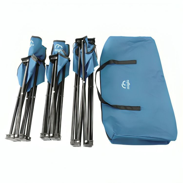 Juego de mesa con sillas plegables azul-3