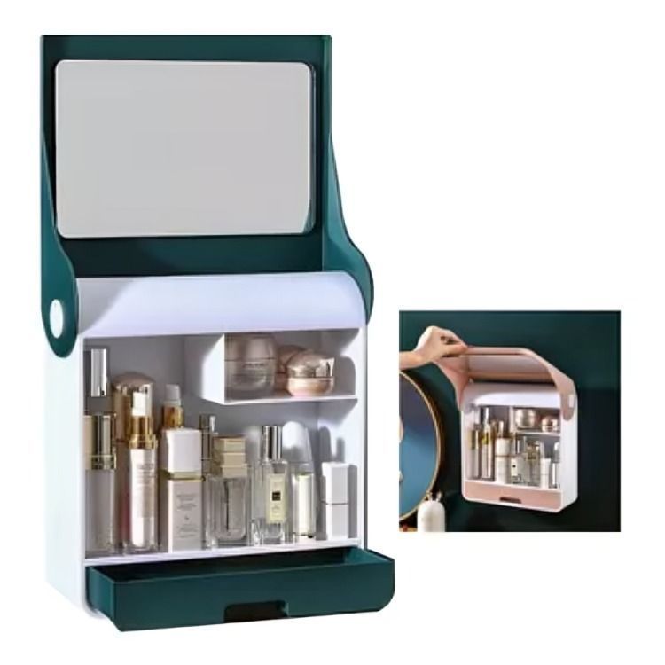 Caja Organizador de Cosméticos Maquillaje con Espejo-1