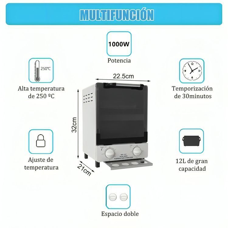 Esterilizador Alta Temperatura Para Herramientas De Spa 12L-3
