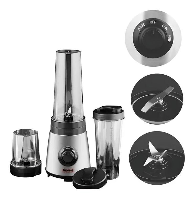 Licuadora Personal Blender Thomas Th-300pb 600 Ml Inox + Acc Color Gris-2