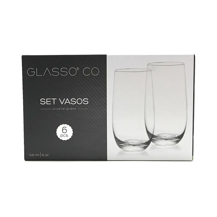 SET VASO 500 ML CRISTAL GLASSO