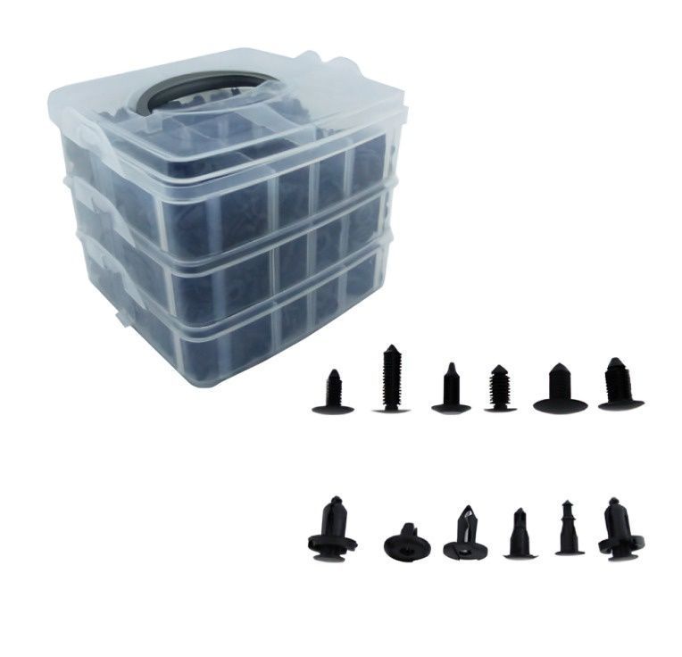 KIT DE CLIPS DE RETENCION PVC PARA AUTO CON 625 PCS Y 1 -1
