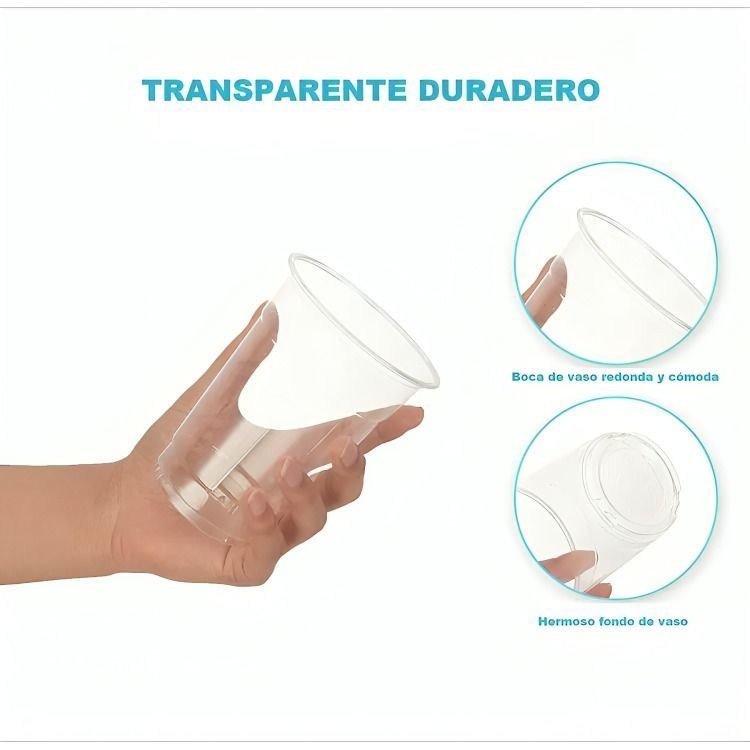 Vaso Plástico Transparente 500ml X 50 Unidades-2