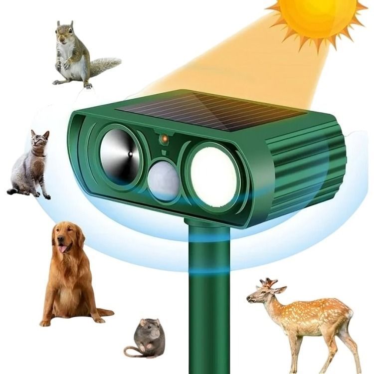 Repelente Gatos, Perros, Plagas De Jardín Ultrasónico, Solar-4