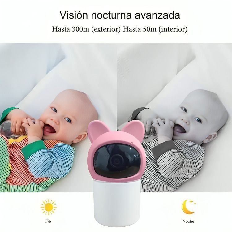 Cámara Monitor Vigilancia Nocturna Para Bebes Con Micrófono-5