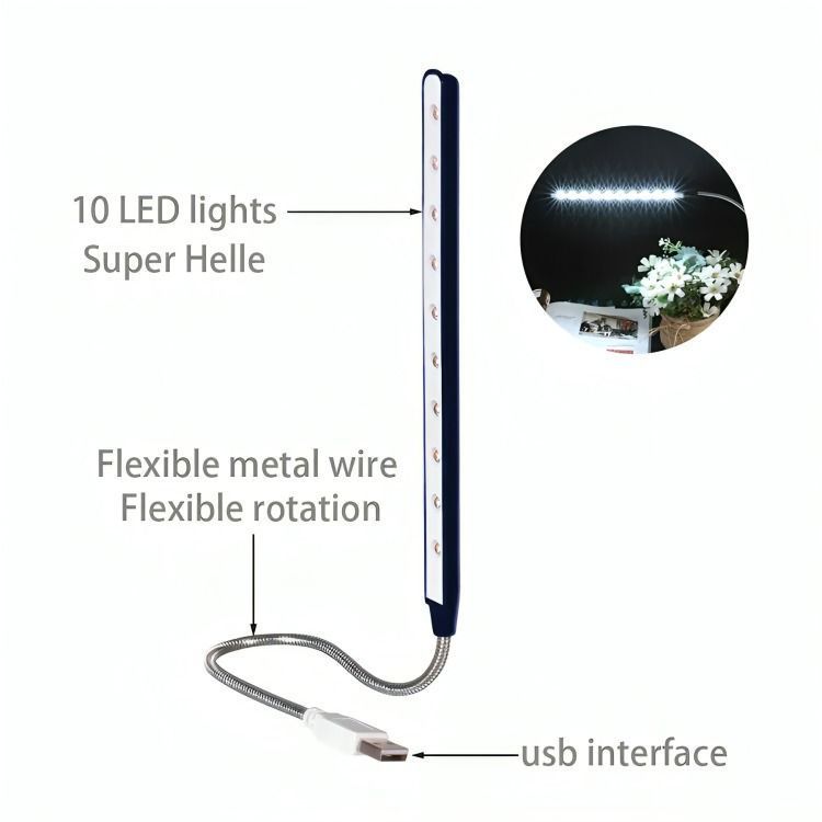Lampara Led Usb Linterna Flexible Notebook-3