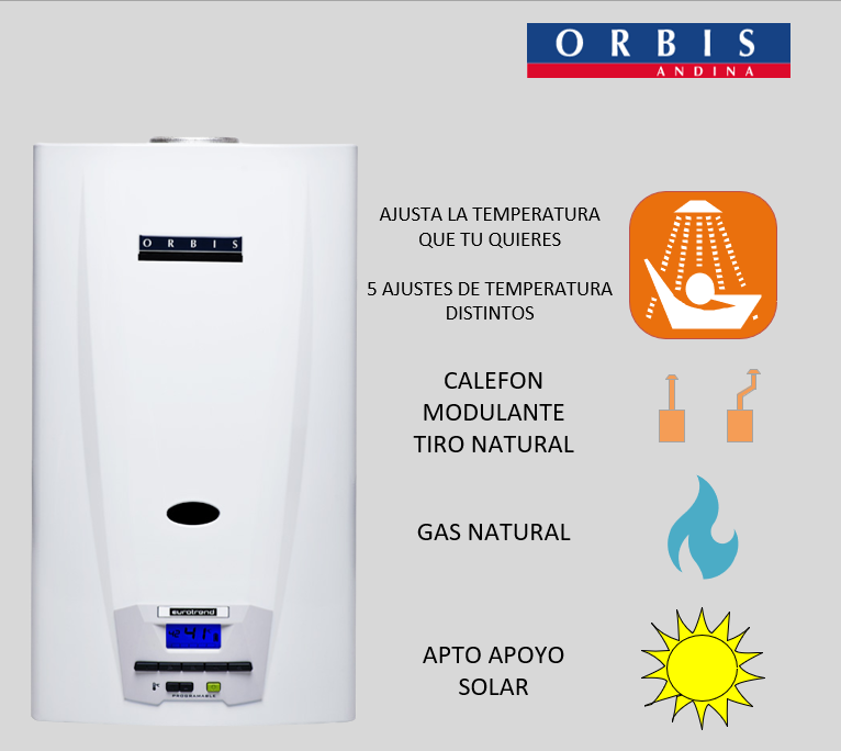 CALEFONT GAS NATURAL MODULANTE  11 L/min - TIRO NATURAL -5