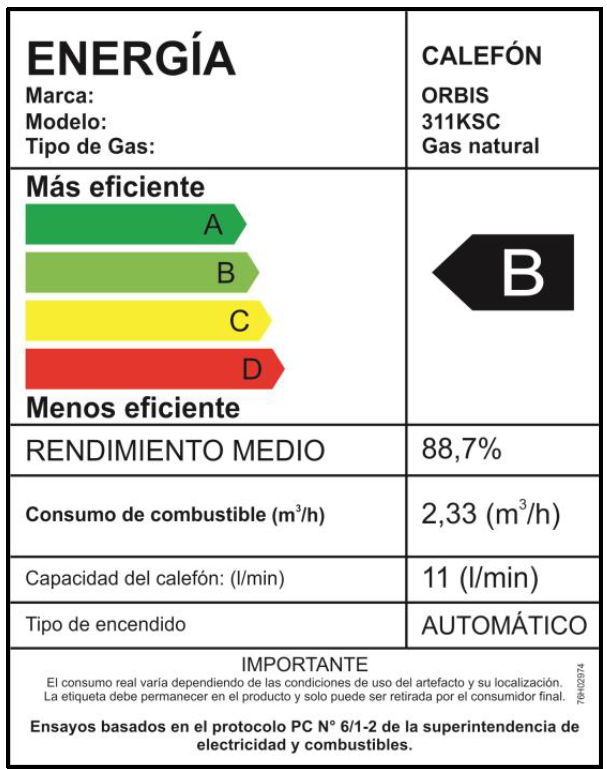 CALEFONT GAS NATURAL MODULANTE  11 L/min - TIRO NATURAL -6