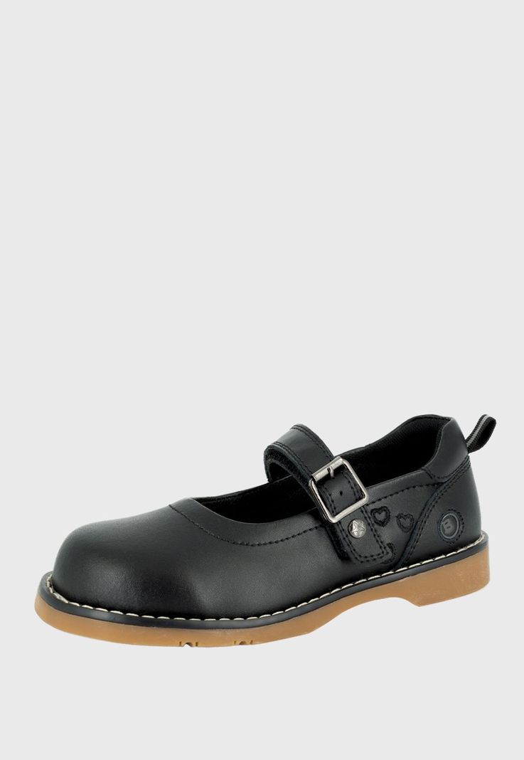Zapato Escolar de Cuero Britton Negro Bamboo-0