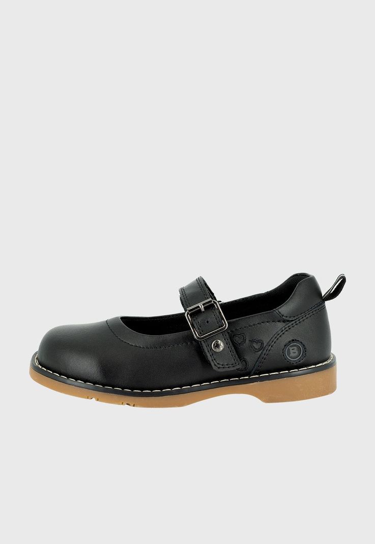 Zapato Escolar de Cuero Britton Negro Bamboo-1