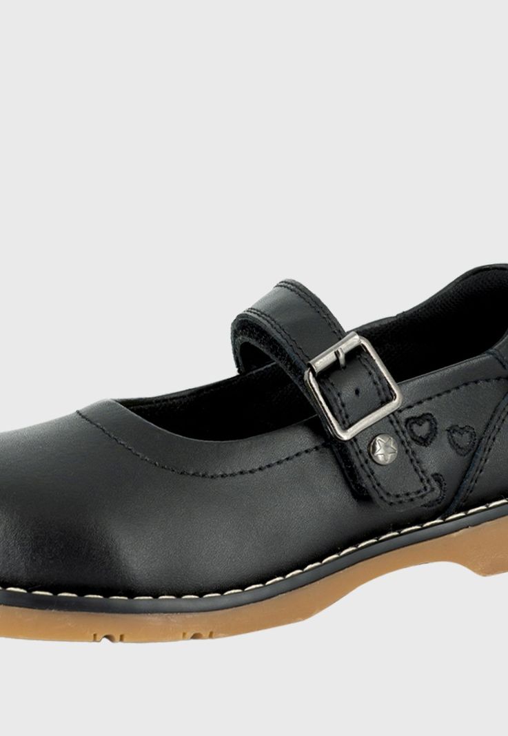 Zapato Escolar de Cuero Britton Negro Bamboo-3