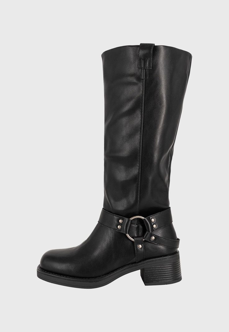 Bota Biker Larga Jessa Negro Alquimia-1