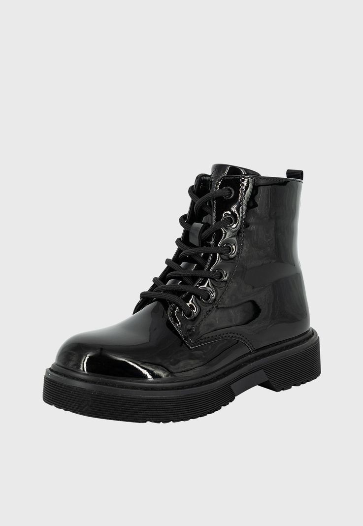 Botin Min Negro Bamboo