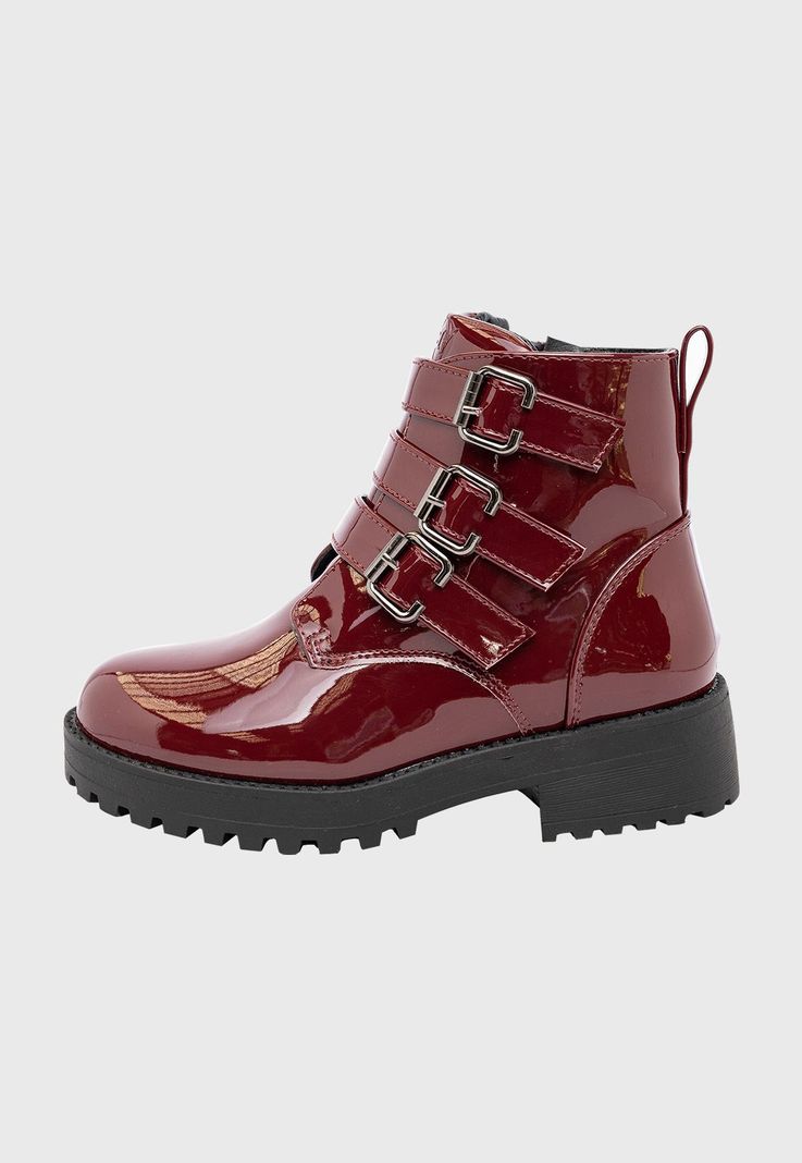 Botin Yeni Burdeo Charol Bamboo-1