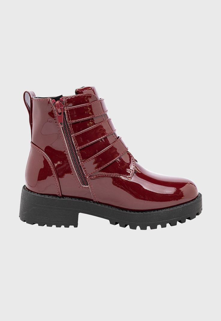 Botin Yeni Burdeo Charol Bamboo-3