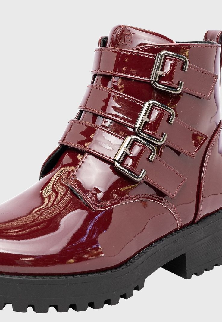 Botin Yeni Burdeo Charol Bamboo-4