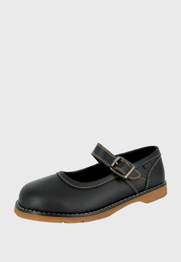 Zapato Escolar de Cuero Orco Negro Alquimia-0
