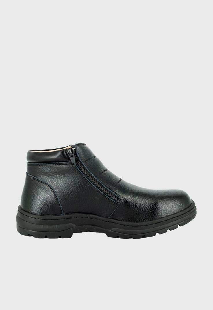 Botin de Cuero con Chiporro Aegir Negro London Adixt-3