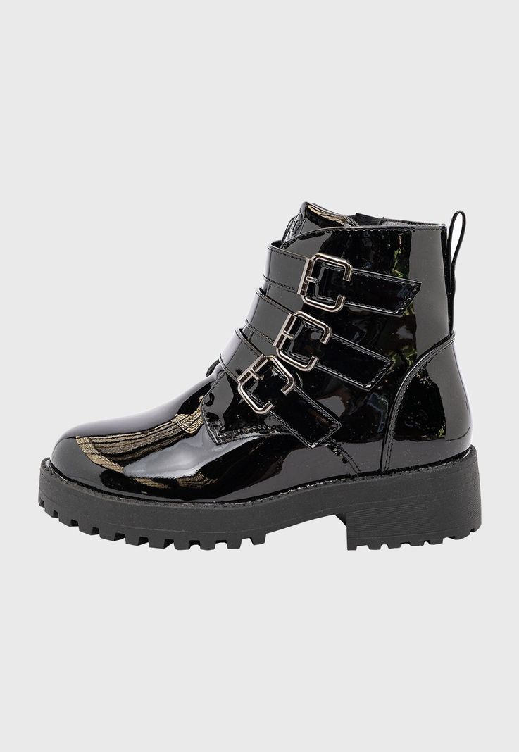 Botin Yeni Negro Charol Bamboo-1
