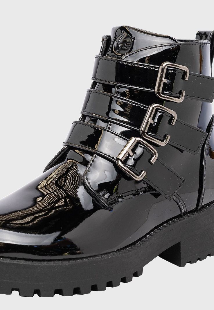 Botin Yeni Negro Charol Bamboo-4