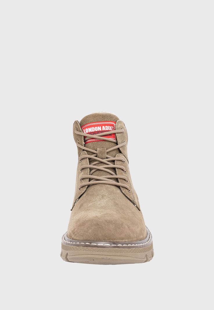 Botin de Cuero con Chiporro Alonso Khaki London Adixt-2