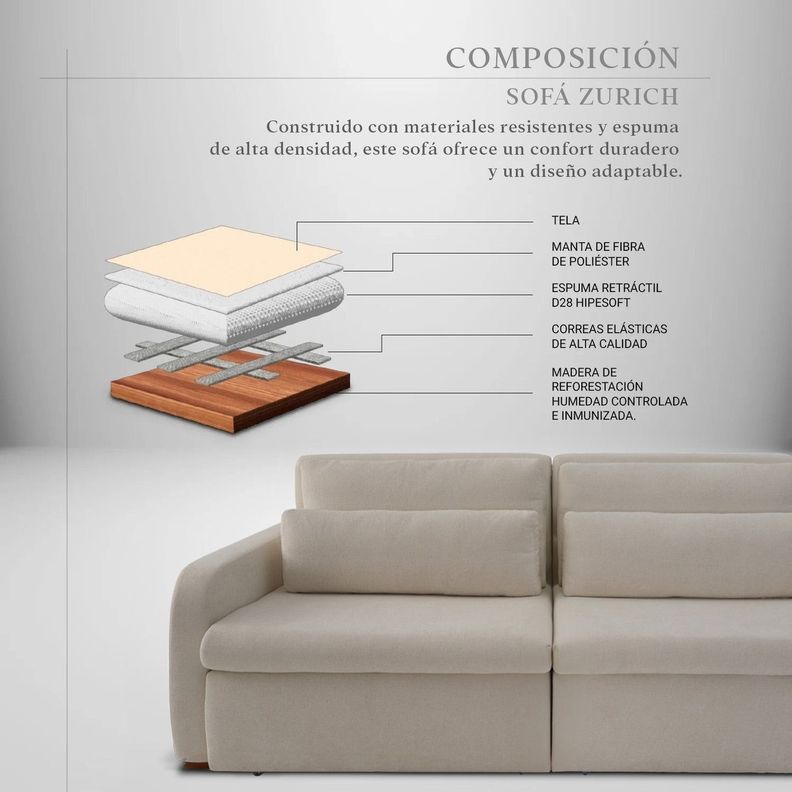 Sofá Cama 2 Cuerpos Zurich 2.48 Metros-7