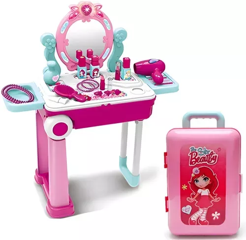 Set De Belleza Niña Maquillaje Para Niñas Tocador Peinadora juguete-0