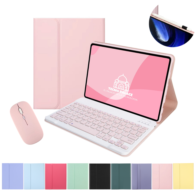 Funda Teclado Mouse Para Honor Tab V7Pro/V8 2023 Rosado