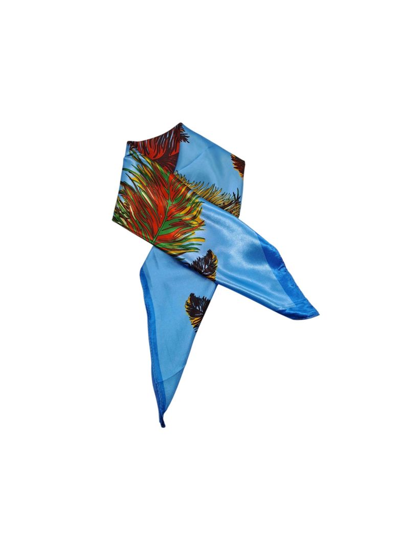 Pañuelo Satinado Mujer Diseño Plumas 60 x 60 cms-1