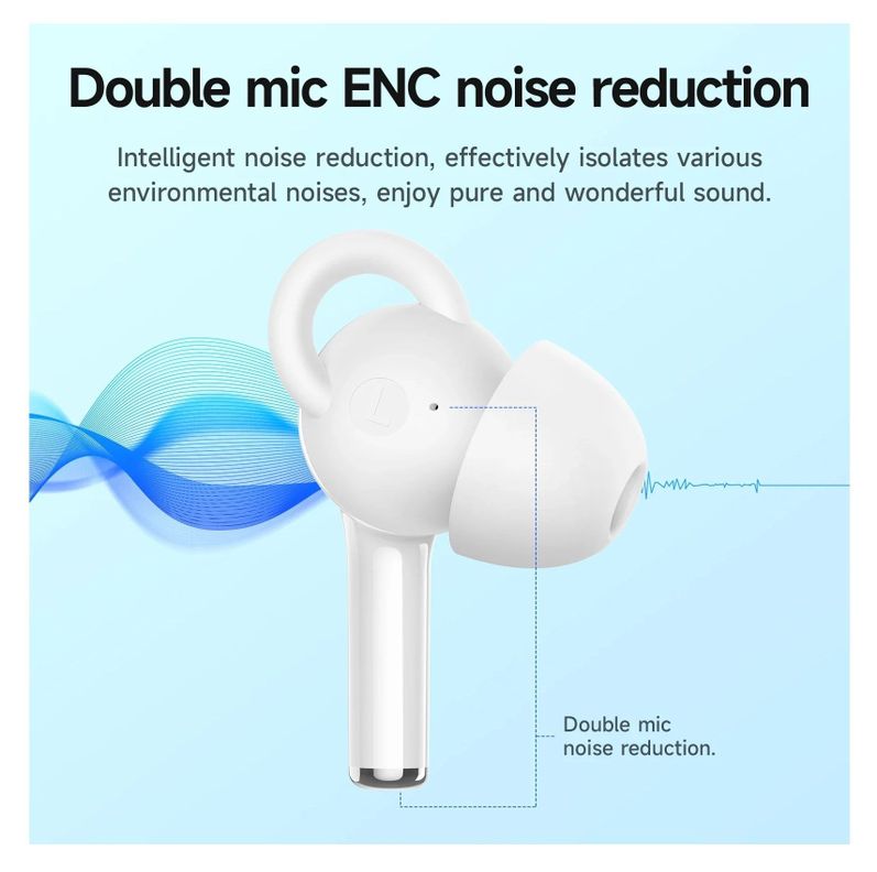 Audífonos Bluetooth Buds ENC v 5,3 In Ear Cristal Case EW22 Black-4