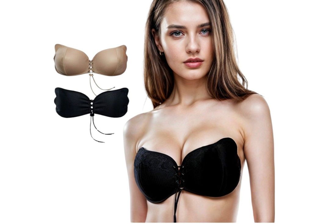 Pack 2 Brasier Adherible Invisible Copas Push Up -0