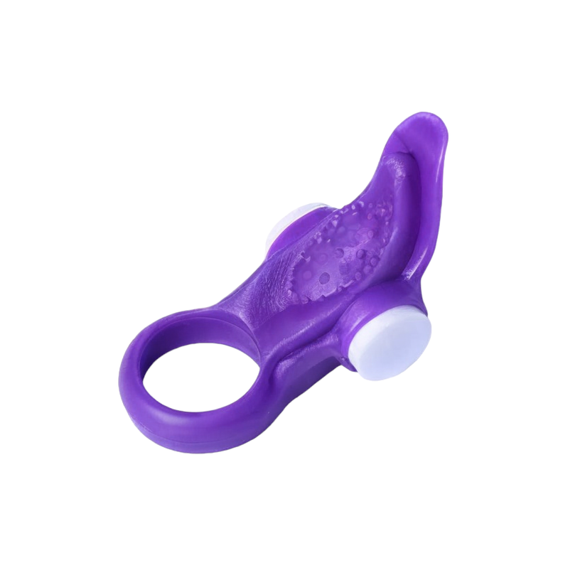Anillo Vibrador De Silicona Con Lengua-0