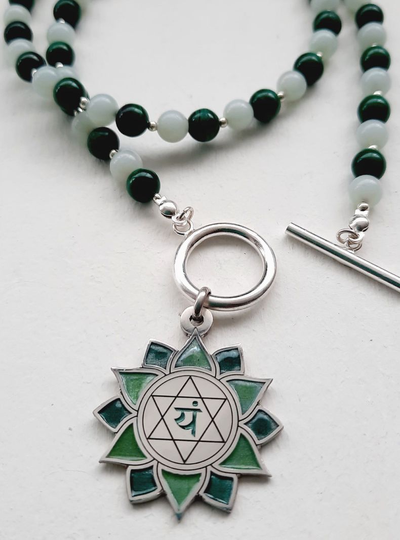 Collar Chakra Corazón Mujer Plata-1
