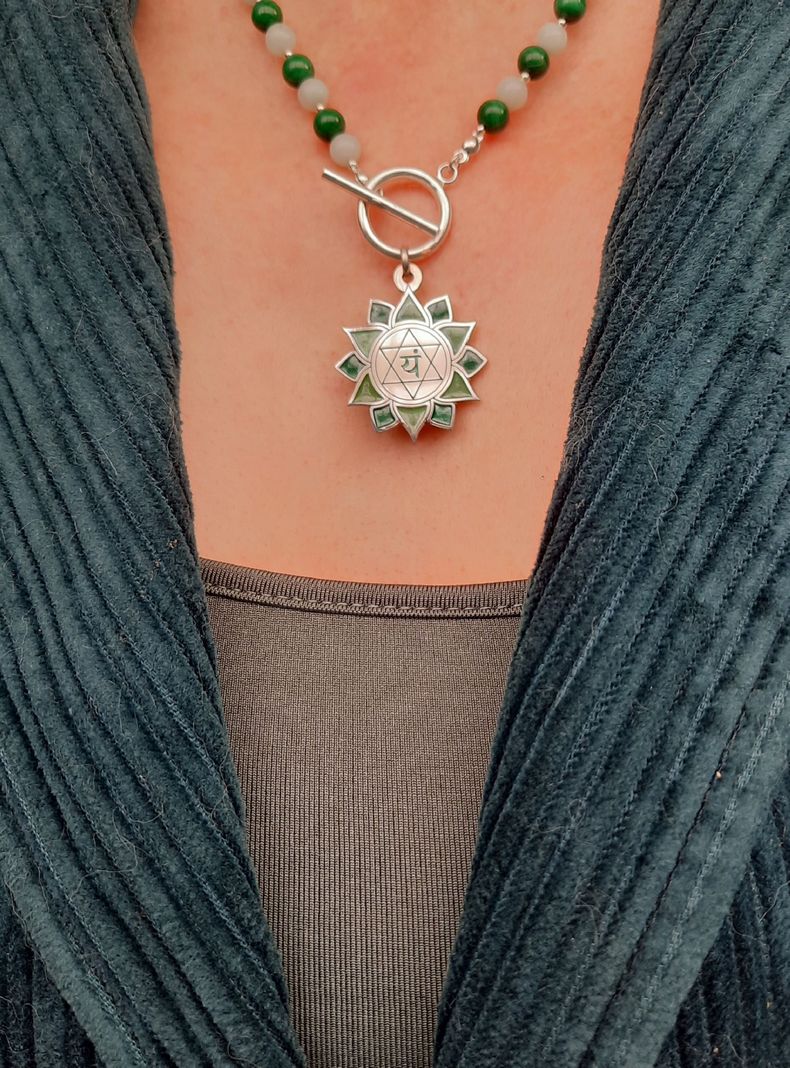 Collar Chakra Corazón Mujer Plata-2
