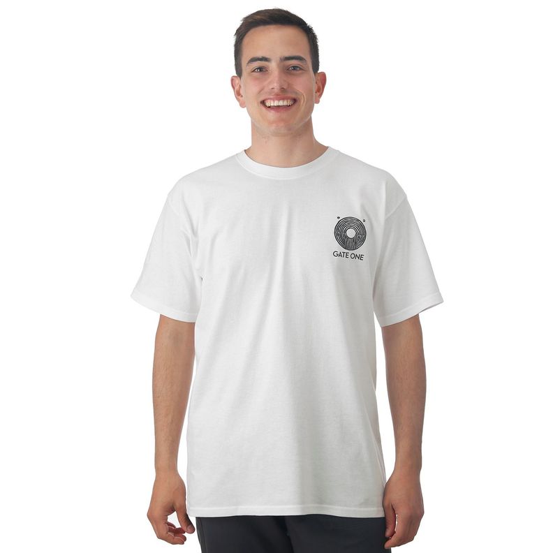 Polera Manga Corta Blanca Estampado-0