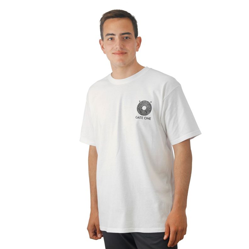 Polera Manga Corta Blanca Estampado-1
