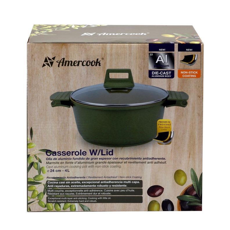 Olla de Aluminio Fundido 24 cm Olive-2