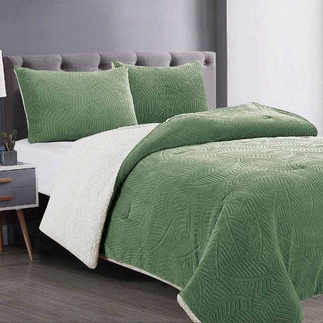 Colcha Flannel Shepa King Verde-1