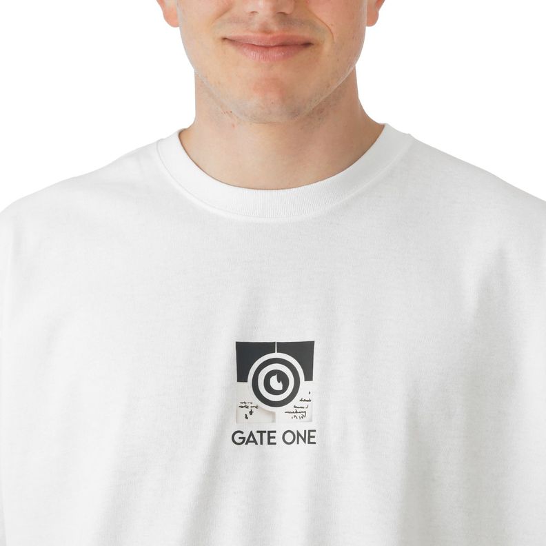 Polera Manga Corta Blanca Estampado Central-1