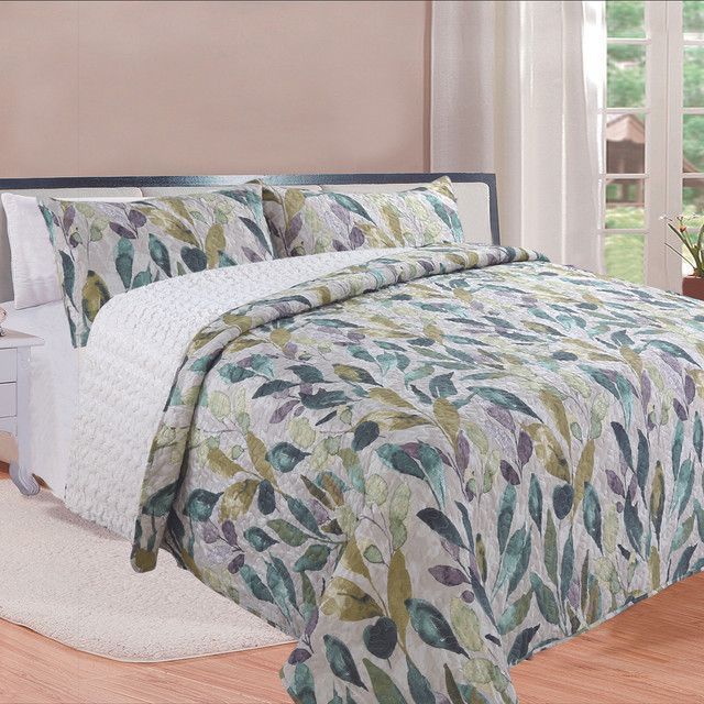 Quilt Sherpa Leaf King-1