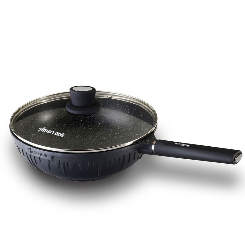 Wok Aluminio Fundido a Presion 28 cms. Negro