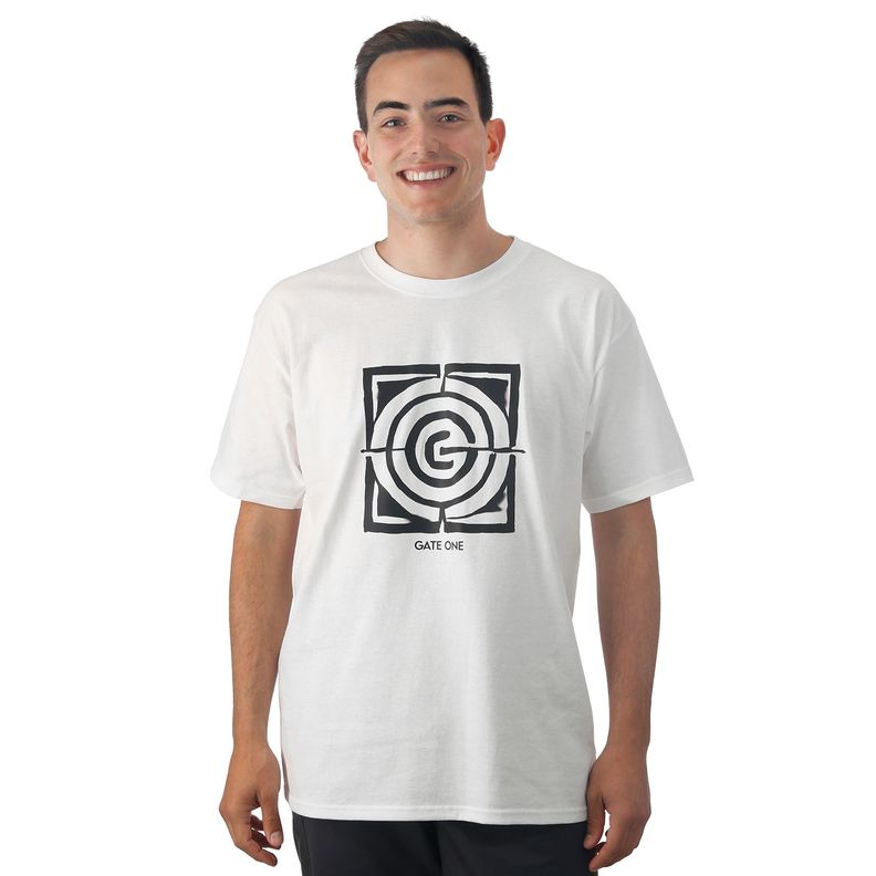 Polera Manga Corta Blanca Estampado Delantero-0