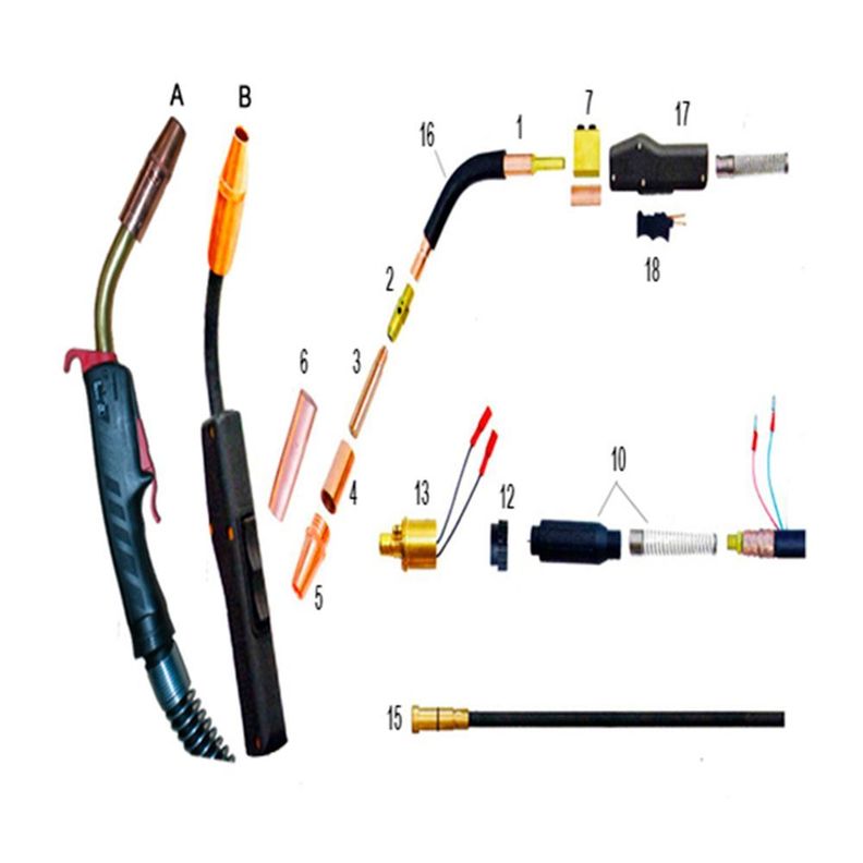 Pistola Mig Blackweld Modelo Trafimet Mega 4 / 400 Amp (4,5 MTS) (MEGA4)-2