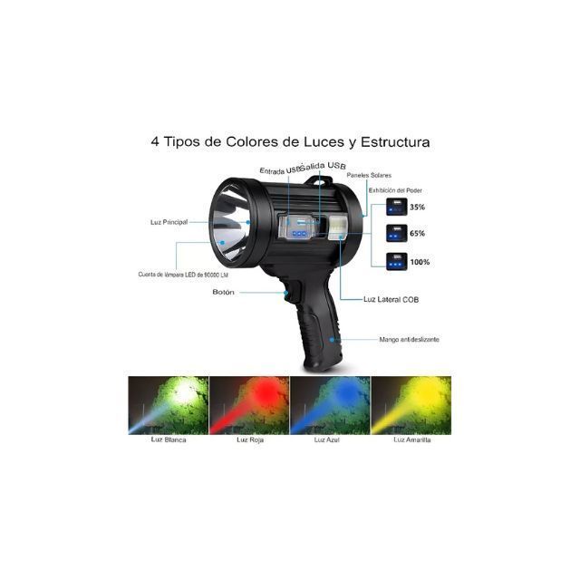 Linterna Led Potente Recargable Camping Lampara Solares-1