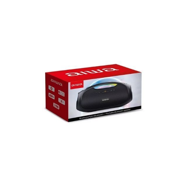 Parlante Aiwa Boombox AWS244BT AWS244BT portátil con bluetooth waterproof negra 220V-7