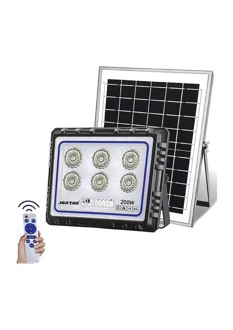 Foco Led Reflector Panel Solar + Control Remoto 200w Jortan Carcasa-0